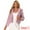 Pink, variant on Women's Faux Fur Fluffy Coat Collar Cropped Jacket M Black