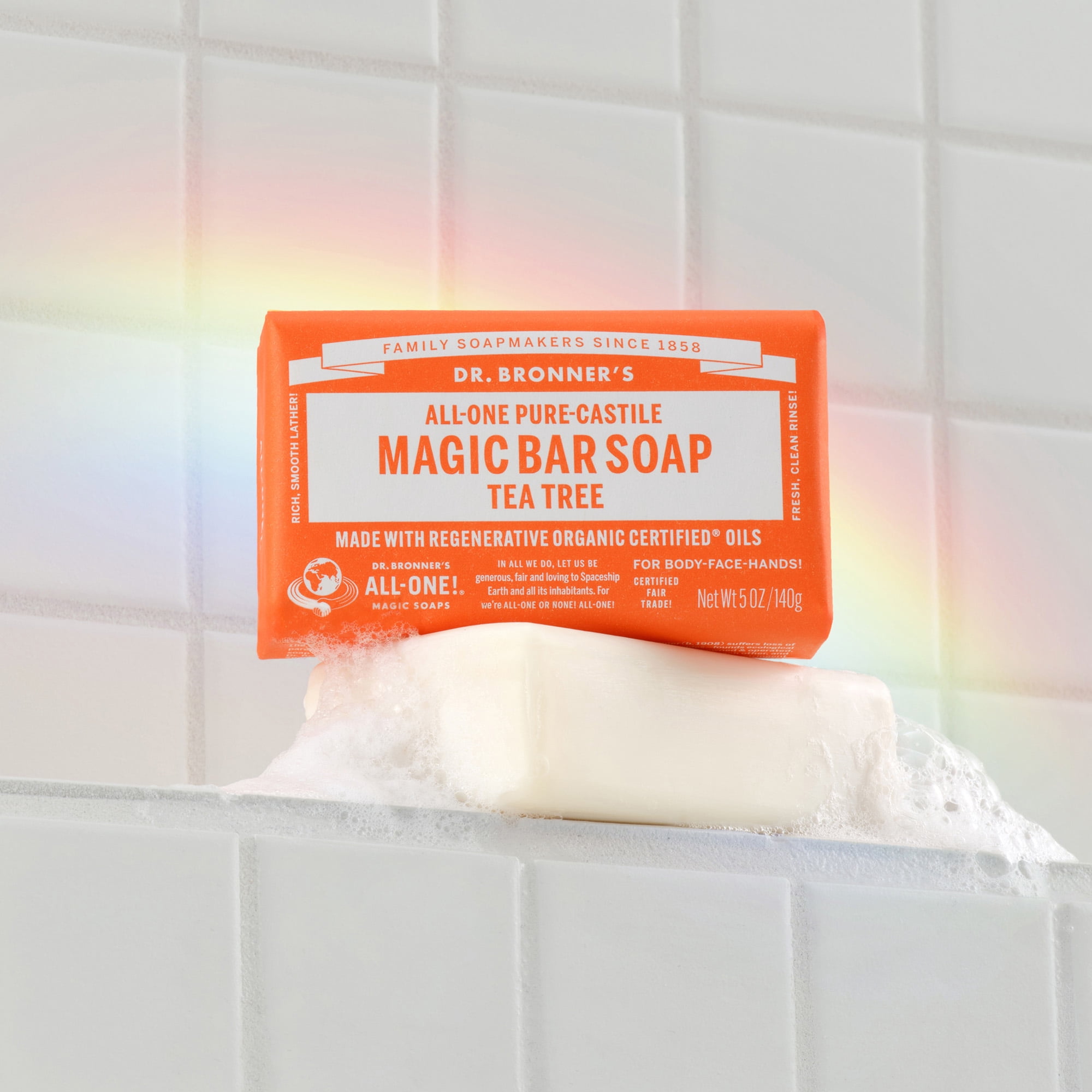 Dr.Bronner's Magic Bar Soap, Tea Tree, Pure-Castile Soap, 5 oz