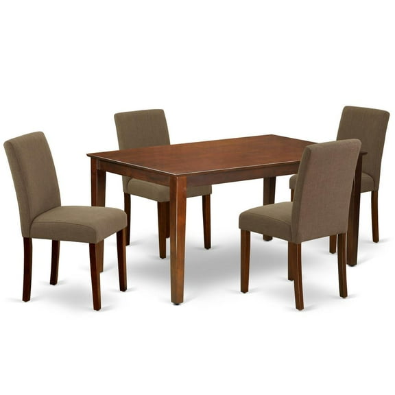 East West Furniture Dining Room Set Mahogany, CAAB5-MAH-18