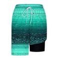thumbnail image 6 of Aobny Board Men's Shorts Gradient with Liner Clothing Slim Big & Tall Mens Pants Casual,Green,XXL, 6 of 6