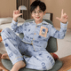 thumbnail image 5 of Pijamas de manga larga de dibujos animados para niños, ropa de hogar fina y holgada para otoño y primavera, ropa de dormir para niños medianos y pequeños, 5 of 5
