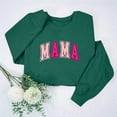 thumbnail image 2 of Sudadera Penkiiy Mama Mujer Oversize Glitter Patch Mama Crewneck Sudaderas Mama Print Manga Larga Moda Suelta Suéter M Verde, 2 of 7
