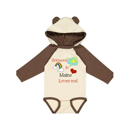 

Inktastic Someone in Maine loves me! Gift Baby Boy or Baby Girl Long Sleeve Bodysuit