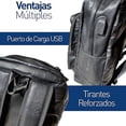 thumbnail image 4 of Mochila Antirrobo Bluelander de Cuero Sintético con Puerto USB Negro, 4 of 5