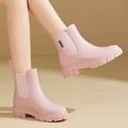 thumbnail image 2 of Women's Rain Shoes Fashionable Short Tube Low Top Solid Color Non- Thick Rain Boots for Women, 2 of 9