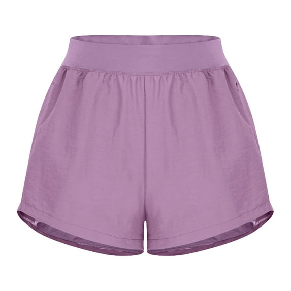 purcolt Women's 2 in 1 Running Shorts High Waisted Athletic Shorts Gym Yoga Workout Shorts with Liner Zipper Pockets