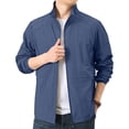 thumbnail image 3 of UPF 50+ Lightweight Sun Protection Jacket for Men - Breathable Quick-Dry Windbreaker with Stand Collar - Packable Outdoor Fishing & Hiking Coat Dark Blue M, 3 of 6