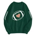 thumbnail image 6 of felwors Football Sweatshirts for Women Game Day Football Season Graphic Sweatshirt Long Sleeve Shirt Soccer Fans Pullover Green, M, 6 of 7