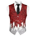 thumbnail image 5 of Yuyamidu Snowflake Men's Formal Vest Red Rose Slim Fit Waistcoat for Wedding Prom Party Mens Suit Vest Christmas Tuxedo Vests Size XL, 5 of 7