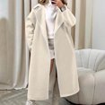 thumbnail image 6 of Ahabrexf Jackets for Women, Solid Color Double Sided Wool Blend Lapel Long Coat Loose Windbreaker, 6 of 7