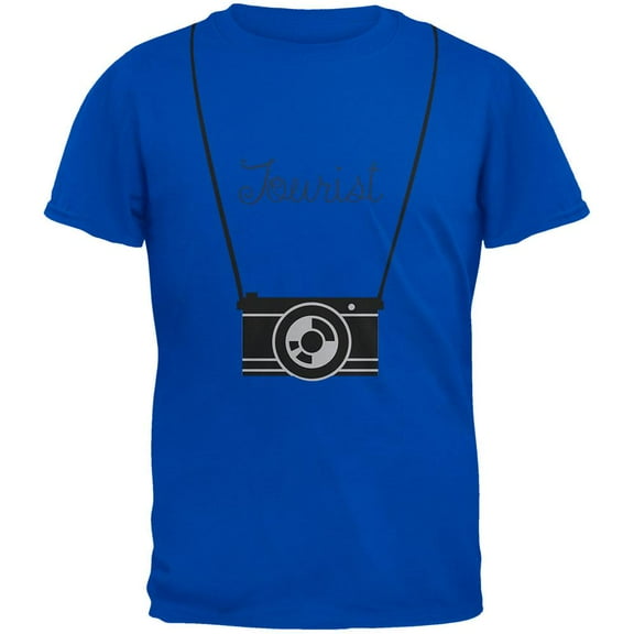Tourist Hanging Camera Royal Adult T-Shirt - Small