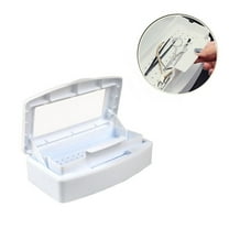 Dr.pedi Nail & Hair Tools Sterilizer Box, Alcohol Disinfection Tray with Removable Container, Portable Manicure Pedicure Tool Organizer for Disinfecting Clippers, Scissors, Brushes - White