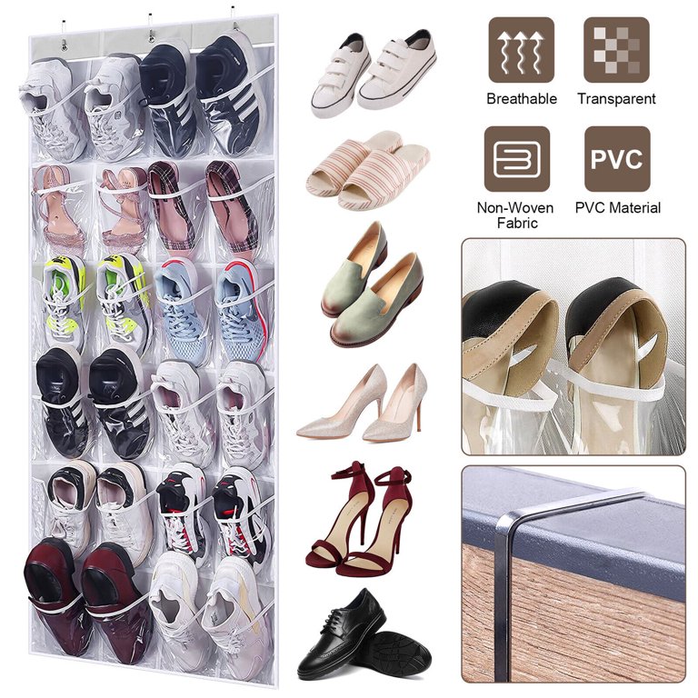 24 Grid Wall-mounted Shoes Organizer Rack Over Door Hanging Storage Holder  Rack Bedroom Closets Shoes