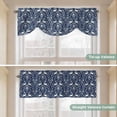 thumbnail image 4 of Navy Blue Boho Elk Tie Up Valance Curtains for Windows, Kitchen Curtains Window Shades, Middle Century Vintage Botanical Light Filtering Roman Curtain Valances for Bedroom/Bathroom/Cafe 54"x18", 4 of 9