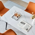 thumbnail image 3 of Large Rectangular Table with Strong Metal Base Modern Stone Dining Table For Kitchen 1.6m, 3 of 8