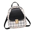 thumbnail image 1 of Mochila pequeña para mujer diseño a cuadros 19 pulgadas hebilla de metal minimochila para mujer hombro ajustable para el trabajo Anggrek Otros, 1 of 7