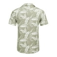 thumbnail image 4 of Aiyino Men's Hawaiian Shirt Short Sleeves Printed Button Down Summer Beach Dress Shirts,Green Palm Leaf, 4 of 9