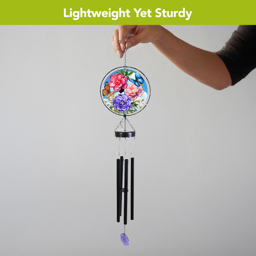 Briarwood Lane Butterflies and Peonies Illuminated Wind Chime