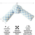 thumbnail image 2 of Mainstays Blue Checkered Knot Faux Fur Body Pillow, 22" L x 11" W, 2 of 7