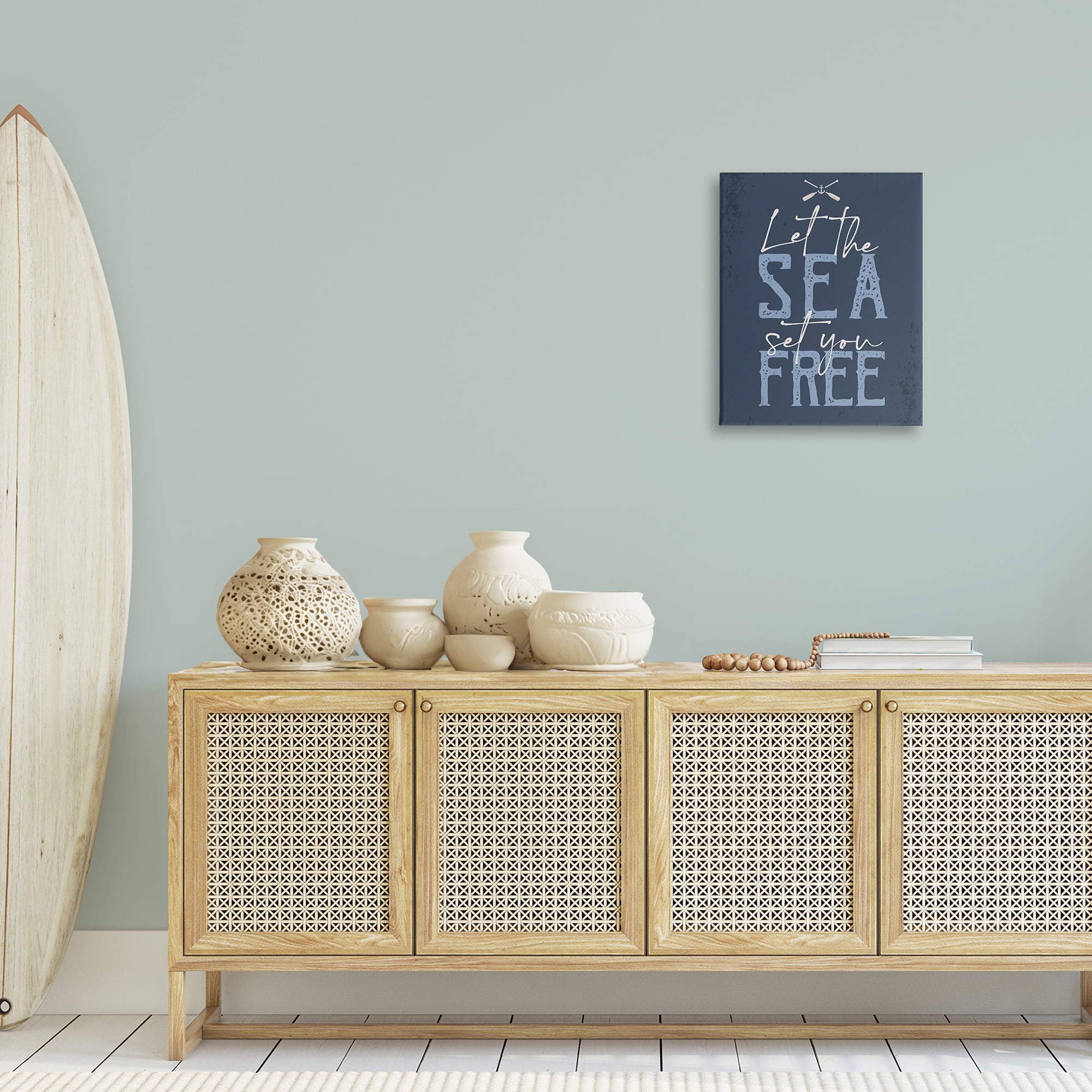 Stupell Industries Sea Set You Free Nautical & Beach Painting Wrapped Canvas Art Print Wall Art, 16 x 20