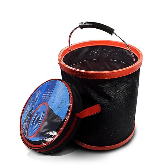 Cubo plegable portátil con tapa, recipiente de agua, lavabo para acampar y pescar