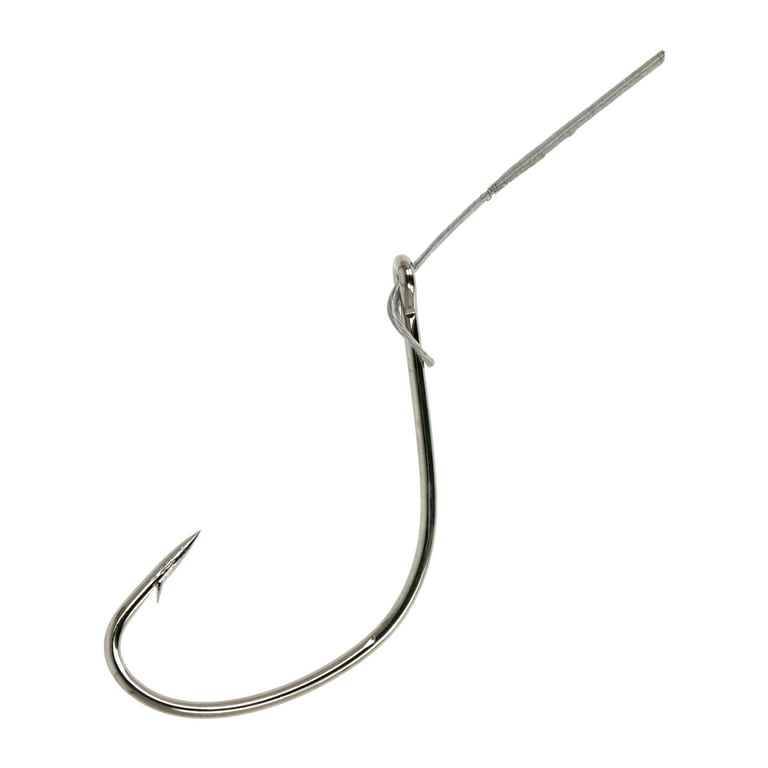 Eagle Claw 424NWH-1/0 Nylawirewith Kahle Hook, Nickel, Size 1/0, 5 Pack 