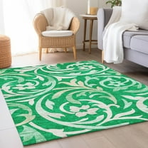 Addison Rugs Chantille Indoor/Outdoor Transitional Swirls Green Washable Rectangle Rug, 10' x 14'