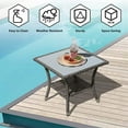thumbnail image 4 of JOIVI Outdoor Wicker End Table Square Glass Top Rattan Coffee Table with Storage, Aluminum Frame, Gray, 4 of 7