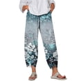 thumbnail image 2 of Women's Capris with Pockets Plus Size Under $10 Breathable Summer Loose Comfort Fit Printed Capris Pants, 2 of 5
