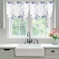 thumbnail image 5 of Blue Ocean Tie Up Curtain 63 Inches Long, Starfish Shell Coral Vintage Nautical Theme Marine Balloon Style Kitchen Window Curtain Over Sink, Small Window Rod Pocket Curtain 52"x63", 5 of 9