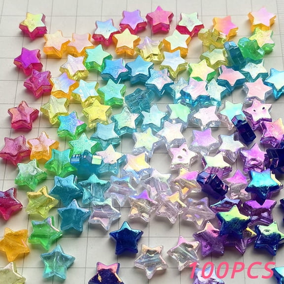 Star Beads100PCS Colorful Acrylic Spacer Decor For Jewelry /Bracelet/ Necklace Making(10mm)
