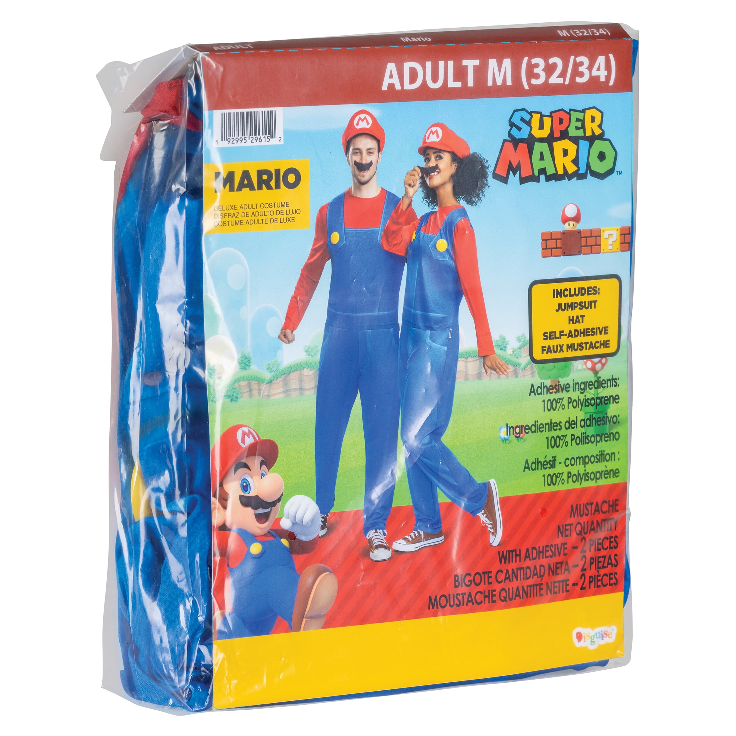 Nintendo Super Mario Bros. Mario Halloween Costume for Adults, Mens Size M (32/34), by Disguise