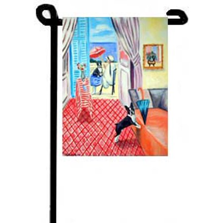 Boston Terrier Terrace View 11 X15 2 Sided Garden Banner