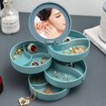 thumbnail image 1 of Caja de joyería giratoria de múltiples capas Caja de almacenamiento de aretes Pulsera Aretes Aretes Collar Estante de joyería Caja a prueba de polvo Pequeña y delicada, 1 of 5