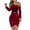 Womens Fall Trendy Dress Red, variant on Retro Formal Dress for Women Sexy Velvet Cocktail Dress Off Shoulder Straps Long Sleeve Wrap Flared Business Casual Dress