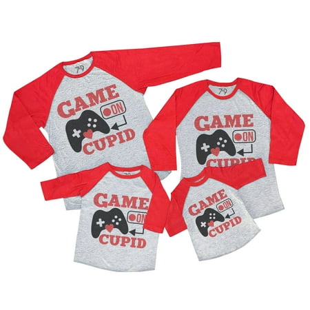 

7 ate 9 Apparel Valentine s Day Shirts - Funny Cupid Gamer Red Shirt 12 Months