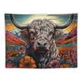 thumbnail image 5 of GOSMITH  Highland Cow Tapestry Western Bull Wall Decor Floral Cattle Farmhouse Country Animal Wildlife Rustic Funny Longhorn Art Wall Hanging Bedroom Living Room Dorm Decor Fabric, 5 of 7