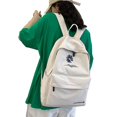 thumbnail image 4 of Mochila de alta capacidad, color sólido, para niñas, mochila escolar para adolescentes, mochila de nailon con estampado de margaritas, color rosa, 4 of 5