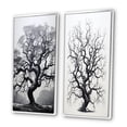 thumbnail image 3 of Designart "Grey Monochromatic Tree Charm II" Tree Monochrome Framed Wall Art Set Of 2 - Grey Floral Gallery Wall Frame Set For Home Decor, 3 of 7