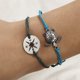 thumbnail image 4 of BlackTobillera de cadena para pie, 2 unids/set, tobillera con dije de brújula hueca de tortuga, pulsera de tobillo de playa de verano para mujer, 4 of 4