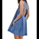 thumbnail image 3 of Vestido Minivestido de Mezclilla Sin Mangas para Mujer, Estilo Babydoll, Informal, de Verano, con Espalda Recortada, Corte en A, Holgado y Bolsillos Azul Oscuro S, 3 of 10