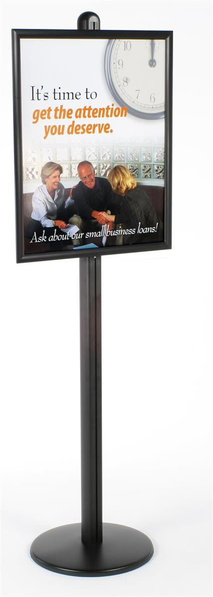 Pedestal Floor Stand for 22 x 28 Posters, Front-Loading Frame for Easy ...