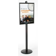Pedestal Floor Stand for 22 x 28 Posters, Front-Loading Frame for Easy Updating, Freestanding Sign Display with Height-Adjustable Holder - Black, Aluminum and Steel (BP28BLK)