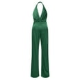thumbnail image 4 of HXWCHs Combinaisons en Lin pour Femmes Grande Taille Combinaison Sans Manches à Col en V Profond Dos Nu à la Taille Mini Combinaison Barboteuse pour Soirée TG Vert, 4 of 6