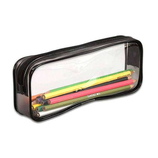 Coofit Trousse à Crayons Portable en PVC avec Fermeture Éclair, Pochette à Crayons, Sac à Crayons, Étui à Stylos pour l'École