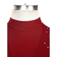 thumbnail image 4 of iiniim Women Lyrical Dance Glittery Rhinestone Mesh Contemporary Ballet Dress Dancewear Burgundy L, 4 of 7