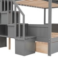 thumbnail image 6 of Harper & Bright Designs Twin Over Full Bunk Beds with Staircase and Drawers, Wooden Bunk Bed Frame with Storage Shelf for Bedroom, Gray, 6 of 14