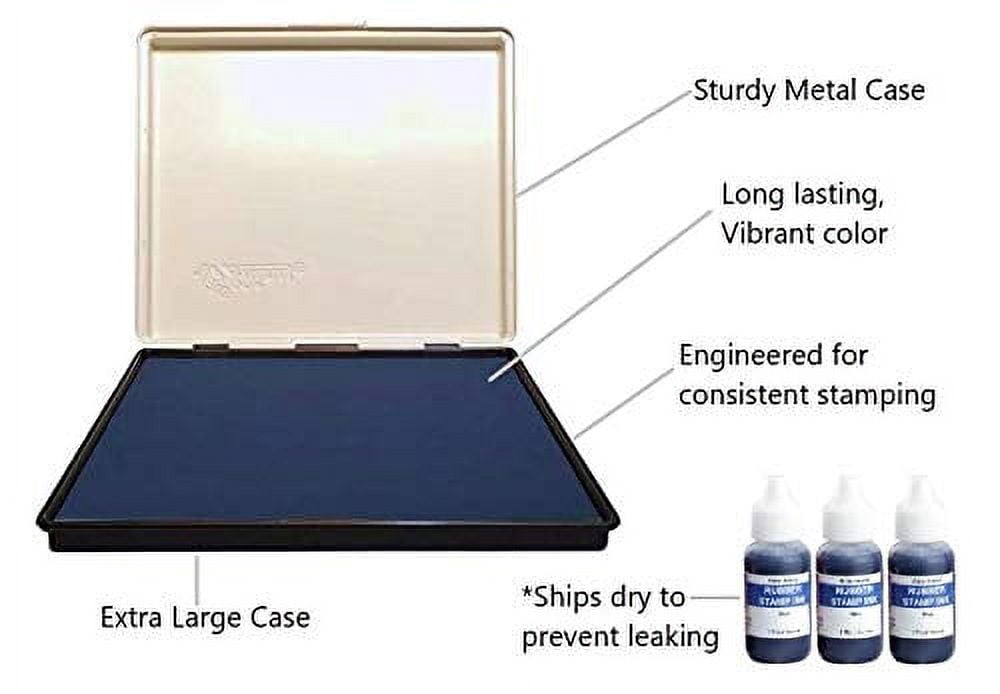 Infusion 8" x 12" Extra Large Industrial Stamp Ink Pad, Your Go to Large Stamp Ink Pad for Bright Color, Even Coverage and Durability, Blue Stamp Pad