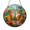 Stained Glass 7.87 Inch, variant on Floral Cat Stained Glass Suncatcher, Round Window Hanging with Garden Nature Art