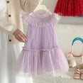 thumbnail image 2 of MEZZALL Toddler Girls Fly Sleeve Star Moon Sequin Dress Dance Party Ruffles Dresses Soft Kids Crew Neck Solid Color Child Sundress, 2 of 6